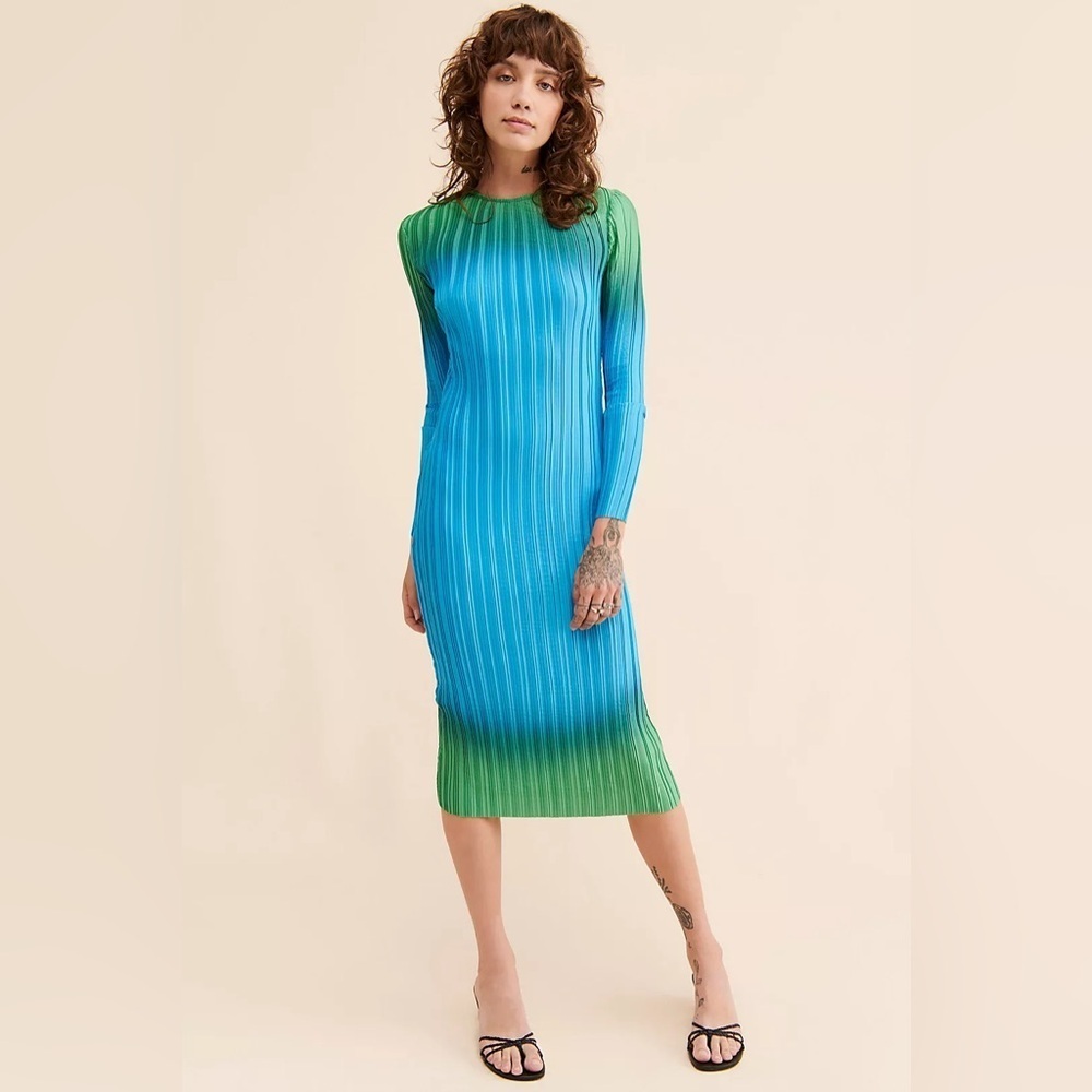 Free People x Arthur Apparel Box Pleat Midi Dress, Size 4